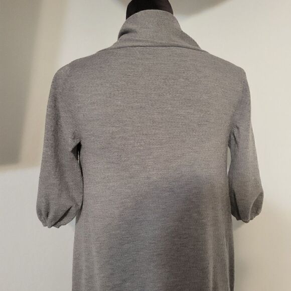 New York & Co. Gray 3/4 Sleeve Shawl Collar Open Front Long Cardigan Size M - Picture 3 of 14